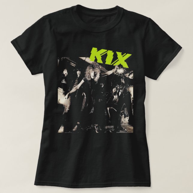 Camiseta Presente de Banda Kix para Presente para Ventilado (Frente do Design)