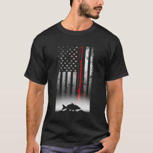 Camiseta Presente De Bandeira Americana De Poli De Pesca Pa