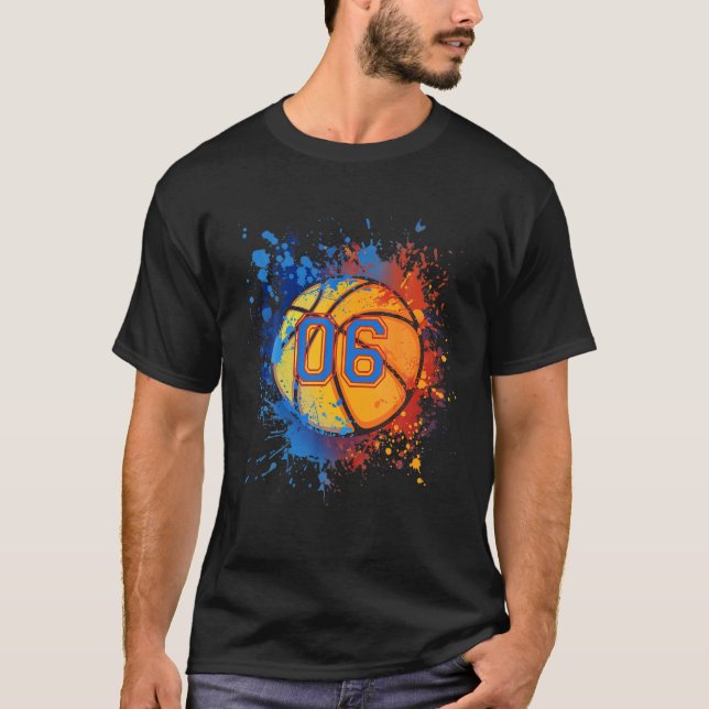 Camiseta Presente De Basquete De Aniversário Para Rapazes,  (Frente)