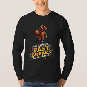Camiseta Presente de basquete engraçado para o coker Spanie