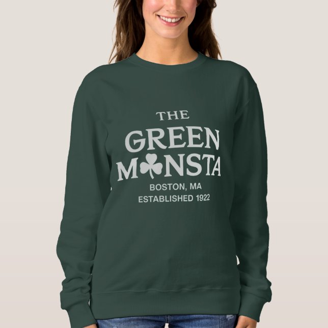 Camiseta Presente de beisebol Green Monsta Boston Green Mon (Frente)