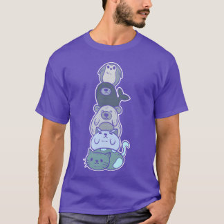 Camiseta Presente de Biólogo Marinho Empilhado de Animais m