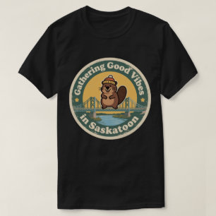 Camiseta Presente de Boas Vibrações Vintage Saskatoon SK