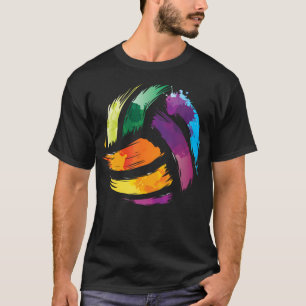Camiseta Presente de bola de coloração de flecha de vôlei c