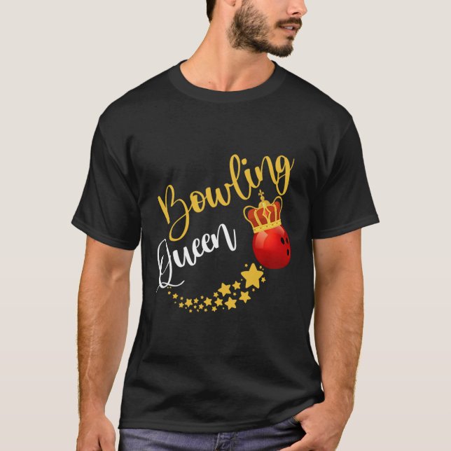 Camiseta Presente de Boliche para Mulheres Rainha do Jogado (Frente)