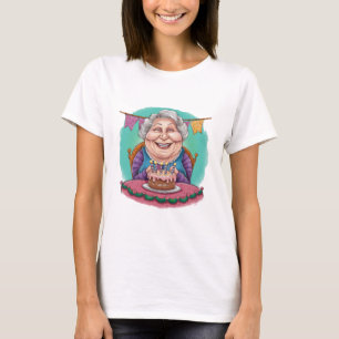 Camiseta Presente de Bolo de Aniversário da Vovó Fofa