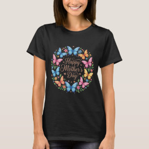 Camiseta Presente de Borboleta do Dia das Mães Feliz para a