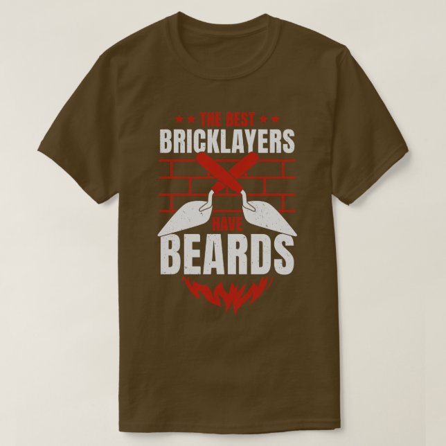 Camiseta Presente de Brick Layer Mason Beard (Frente do Design)