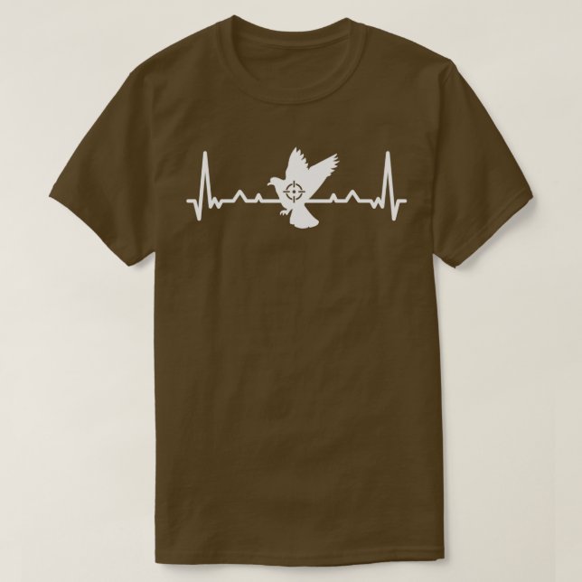Camiseta Presente de caça ao coração de pombo (Frente do Design)