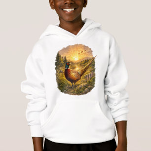 Camiseta Presente de Caça ao Faisão ao Pôr do Sol Ave Selva