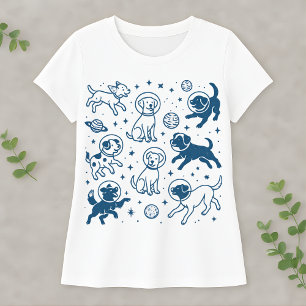 Camiseta Presente de Cachorro Espacial Fofo para Amante da