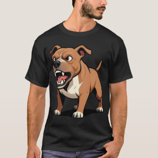 Camiseta Presente de Cachorro Pitbull Marrom Raivoso de Des