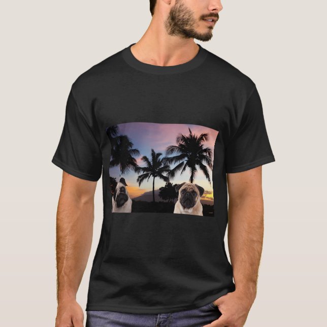 Camiseta Presente de cachorro Pug do céu rústico country re (Frente)