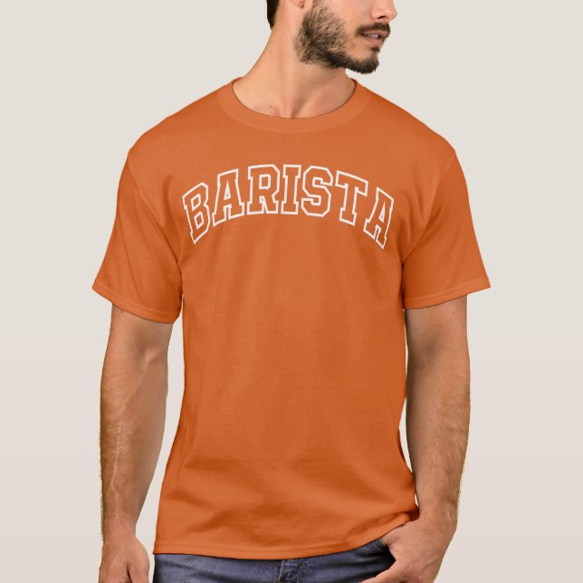 Camiseta Presente de café com letras atléticas engraçadas p (Frente)
