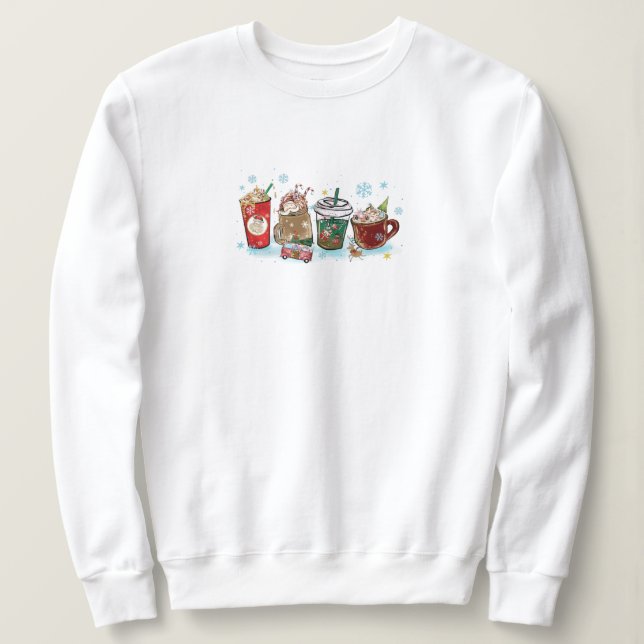 Camiseta Presente de Café de Natal, Café de Natal Fofo (Frente do Design)