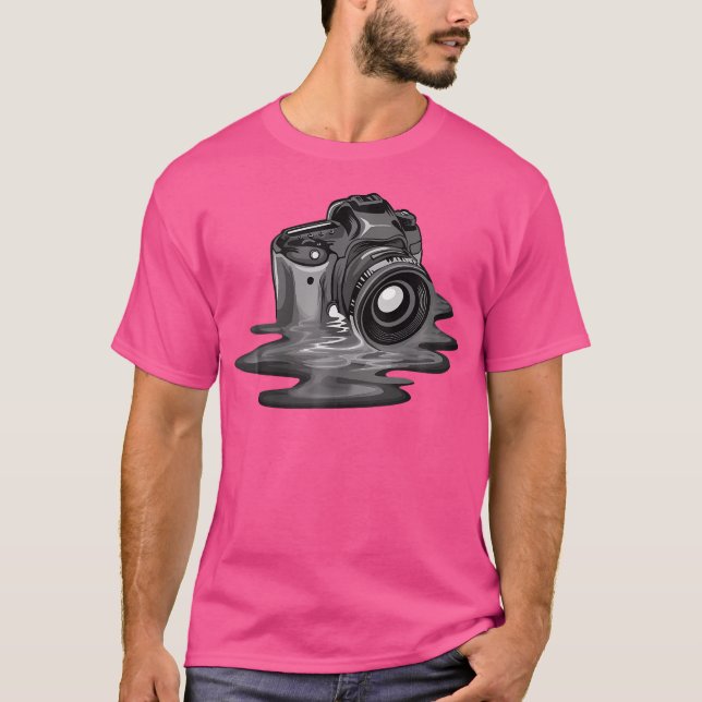 Camiseta Presente de Câmera Engraçado para Fotógrafos Homen (Frente)