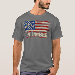 Camiseta Presente de canalizador Vintage American Flag Plum