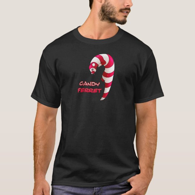 Camiseta Presente De Candy Cane Ferret Para Ferret Lover Ra (Frente)