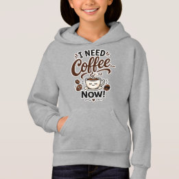 Camiseta Presente de Capuz de Café para Crianças Divertidas