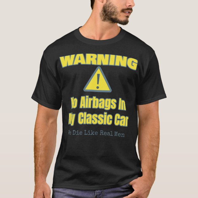 Camiseta Presente De Cara De Carro Engraçado - Aviso Sem ai (Frente)