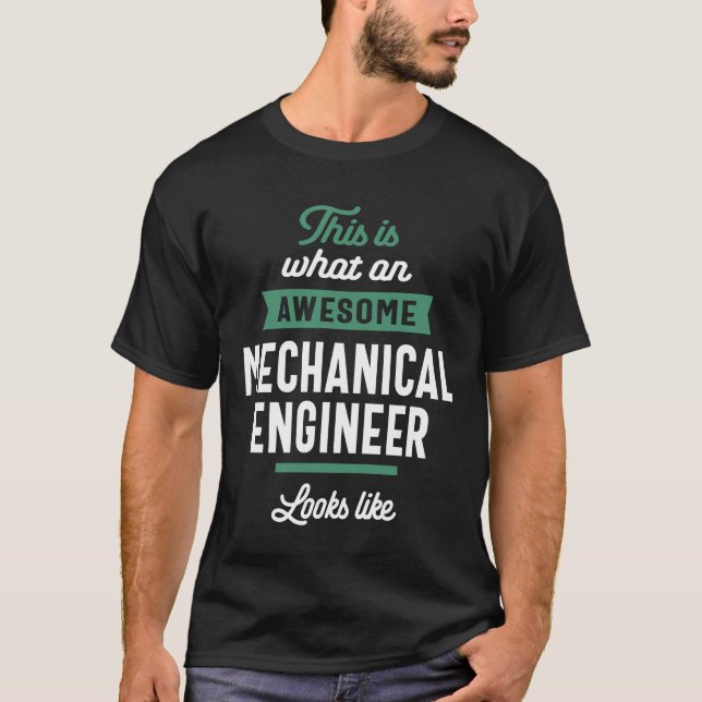 Camiseta Presente de Cargo de Engenheiro Mecânico (Frente)