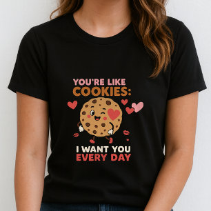 Camiseta Presente de casal de biscoito romântico Kawaii div