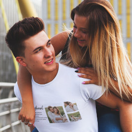 Camiseta Presente de Casal de Colagem Foto e Marido Românti