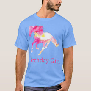 Camiseta Presente de Cavalo de Água Rosa-aniversário de cri