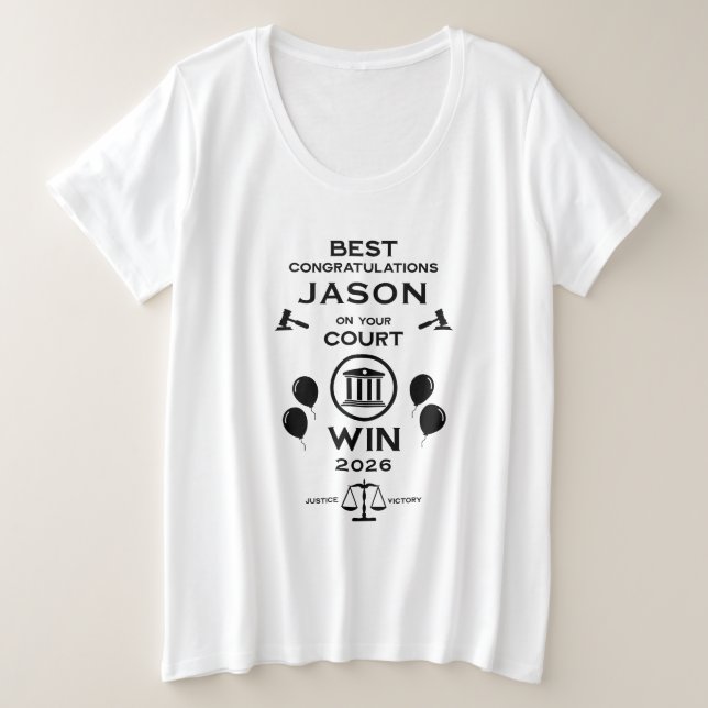 Camiseta Presente de Celebração da Vitória da Lei (Frente do Design)
