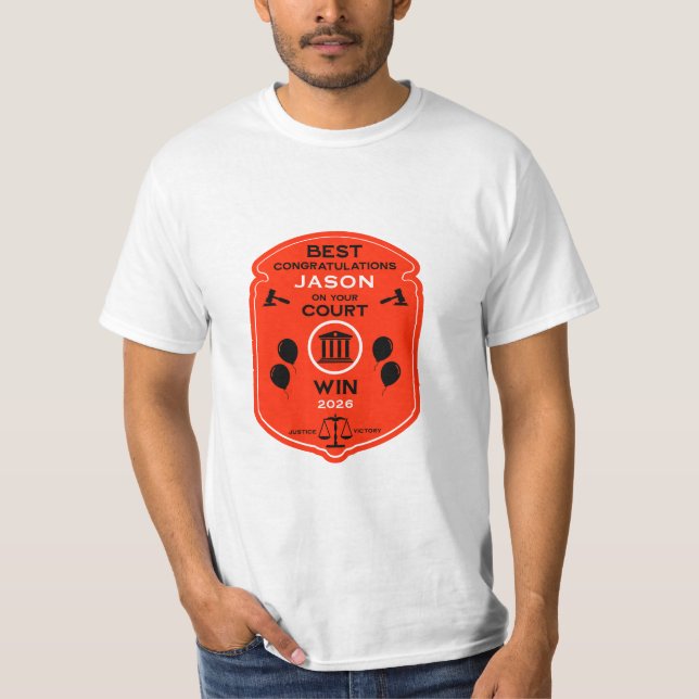 Camiseta Presente de Celebração da Vitória da Lei (Frente)