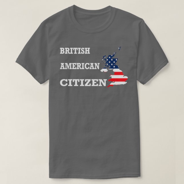 Camiseta Presente de cidadania bandeira britânica dos EUA N (Frente do Design)