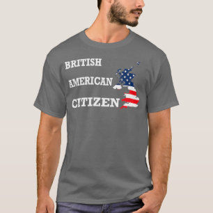 Camiseta Presente de cidadania bandeira britânica dos EUA N
