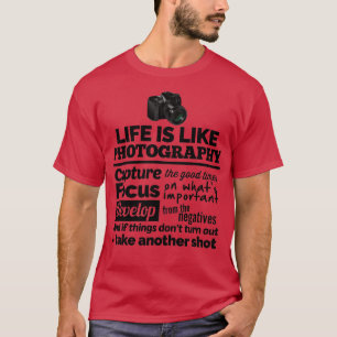 Camiseta Presente de citação de fotografia de câmera para u