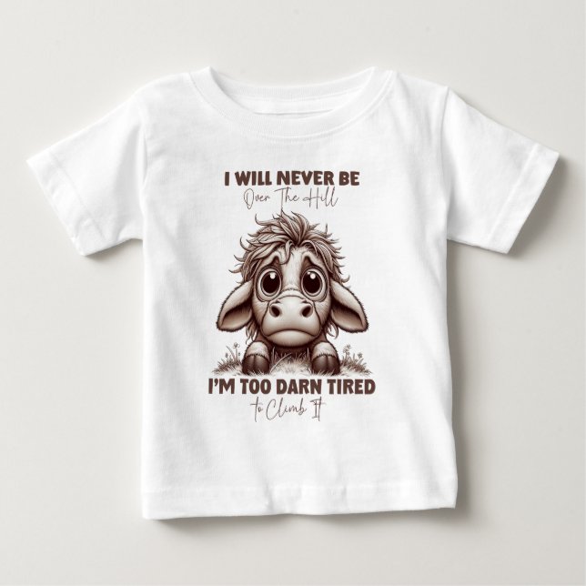 Camiseta Presente de Citação de Vaca Eu Nunca Estarei Além  (Frente)