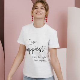 Camiseta Presente de citação preto romântica da Tendy