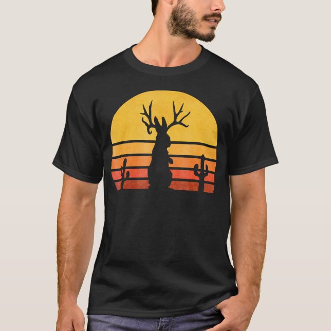 Camiseta Presente de coelho| Coelho Criptido Jackalope (Frente)