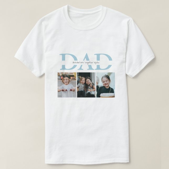 Camiseta Presente de Colagem de Foto do Papai com Mensagem  (Frente do Design)