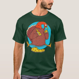 Camiseta Presente de comida de pizza de pássaro peru engraç