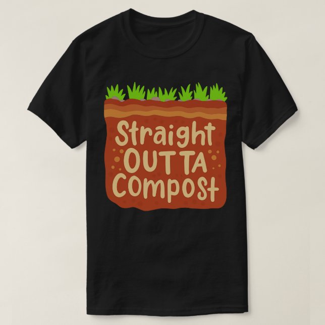 Camiseta Presente de composto de jardim (Frente do Design)