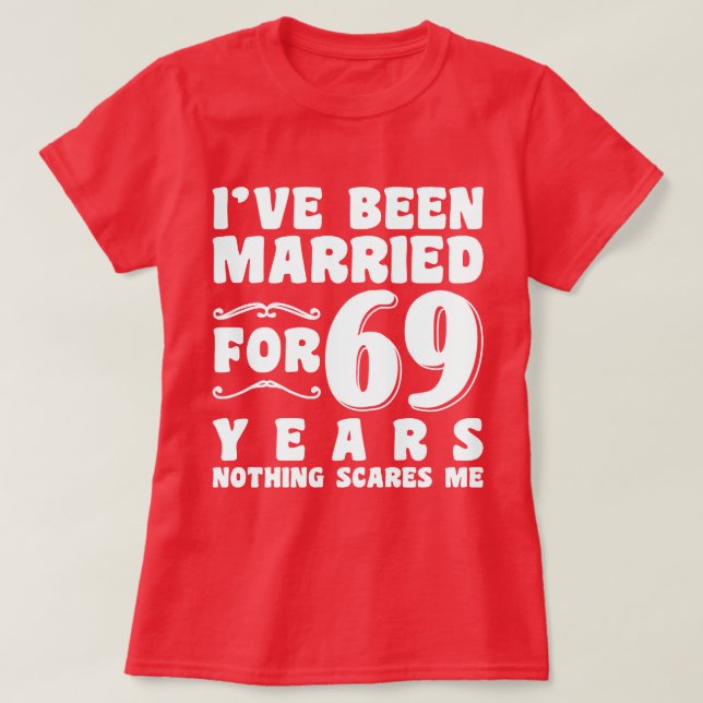 Camiseta Presente de Compromisso de 69 Anos de Casamento (Frente do Design)