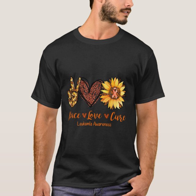 Camiseta Presente de Consciência da Leucemia Cura e Paz (Frente)