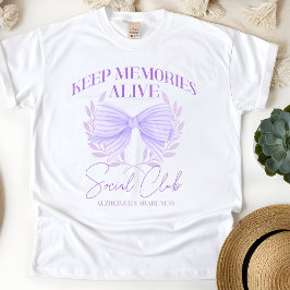 Camiseta Presente de Consciência do Alzheimer, suporte roxo