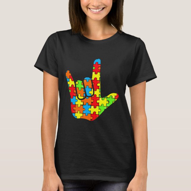 Camiseta Presente de Consciência do Autismo da Linguagem de (Frente)