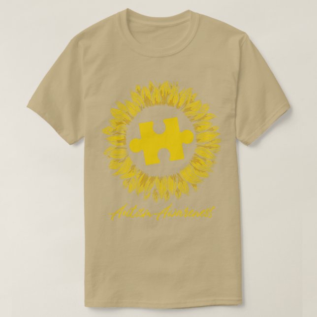 Camiseta Presente de Consciência do Autismo Sunflower (Frente do Design)