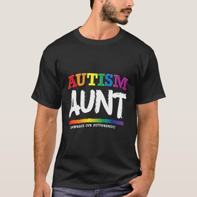 Camiseta Presente de Conscientização sobre Autismo para Tia (Frente)