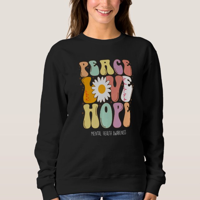Camiseta Presente de Conscientização sobre Saúde Mental Paz (Frente)