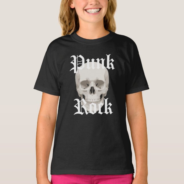 Camiseta presente de crânio de punk rock (Frente)