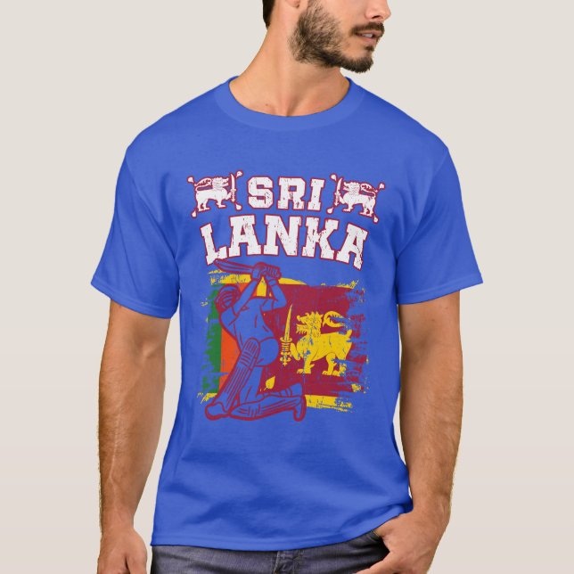 Camiseta Presente de críquete do Sri Lanka, Traço de Pincel (Frente)