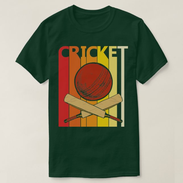 Camiseta Presente de críquete Vintage dos anos 80 (Frente do Design)