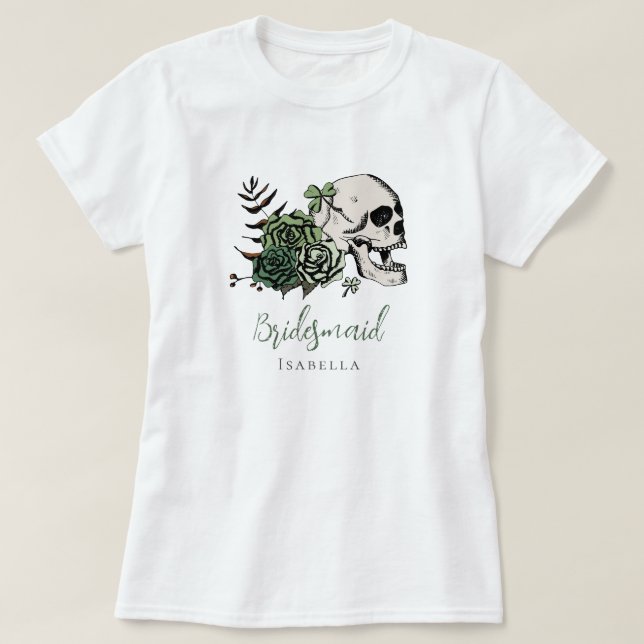 Camiseta Presente de Dama de Honra Irlandês Gótico Verde Ca (Frente do Design)